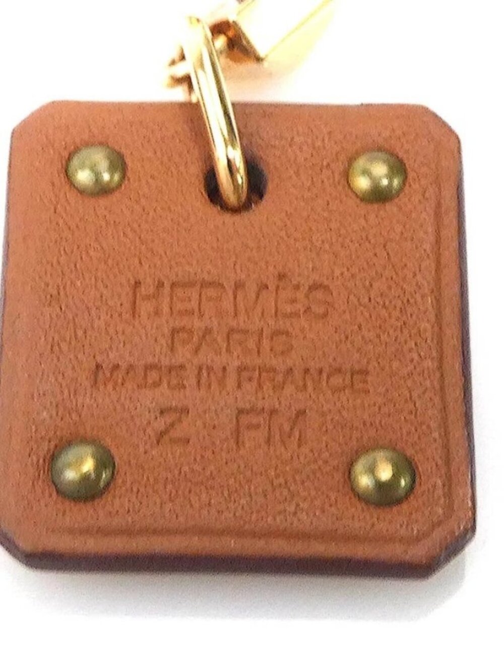 Auth HERMES As de Coeur Pierce Earrings Pink Gold/Brown Metal/Leather - e60607g - Picture 9 of 10